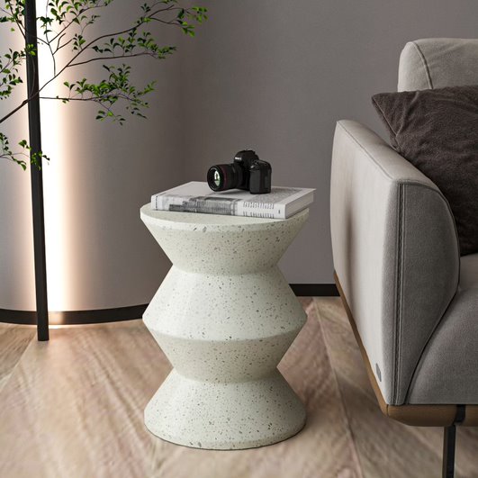 Contemporary Cement End Side Table