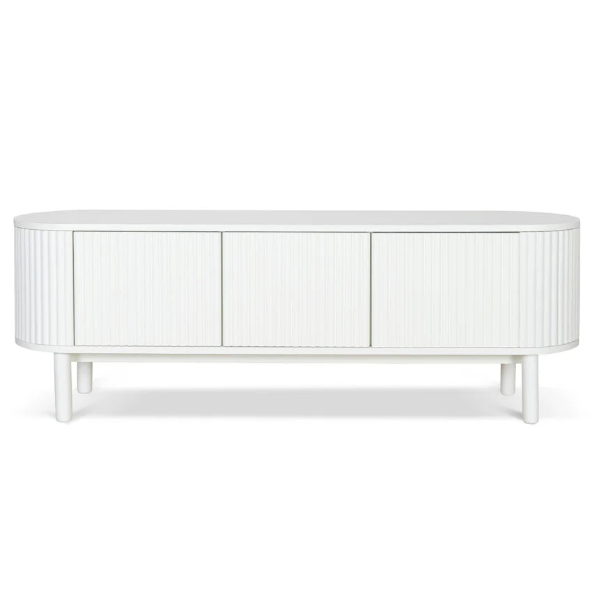 Contemporary Chic Full White TV Unit - 160cms