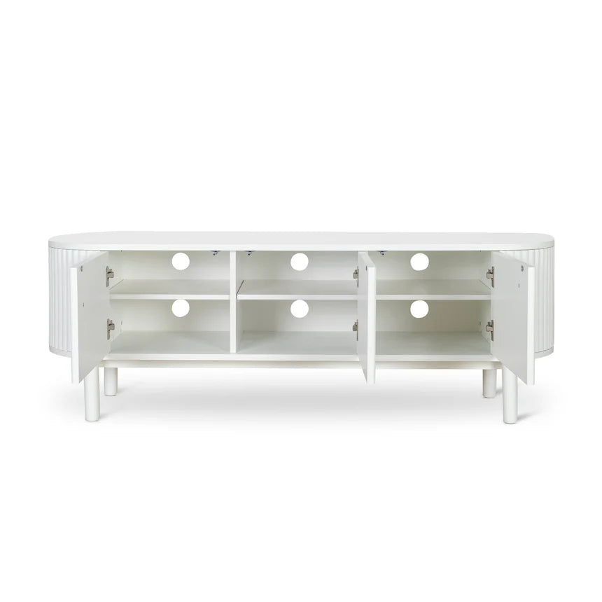 Contemporary Chic Full White TV Unit - 160cms