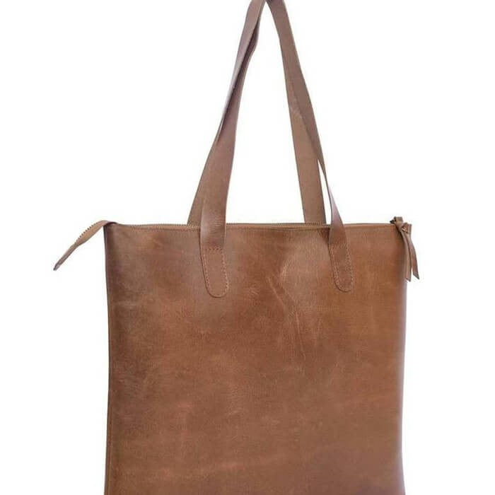 Contemporary Classic Leather Tote Bag