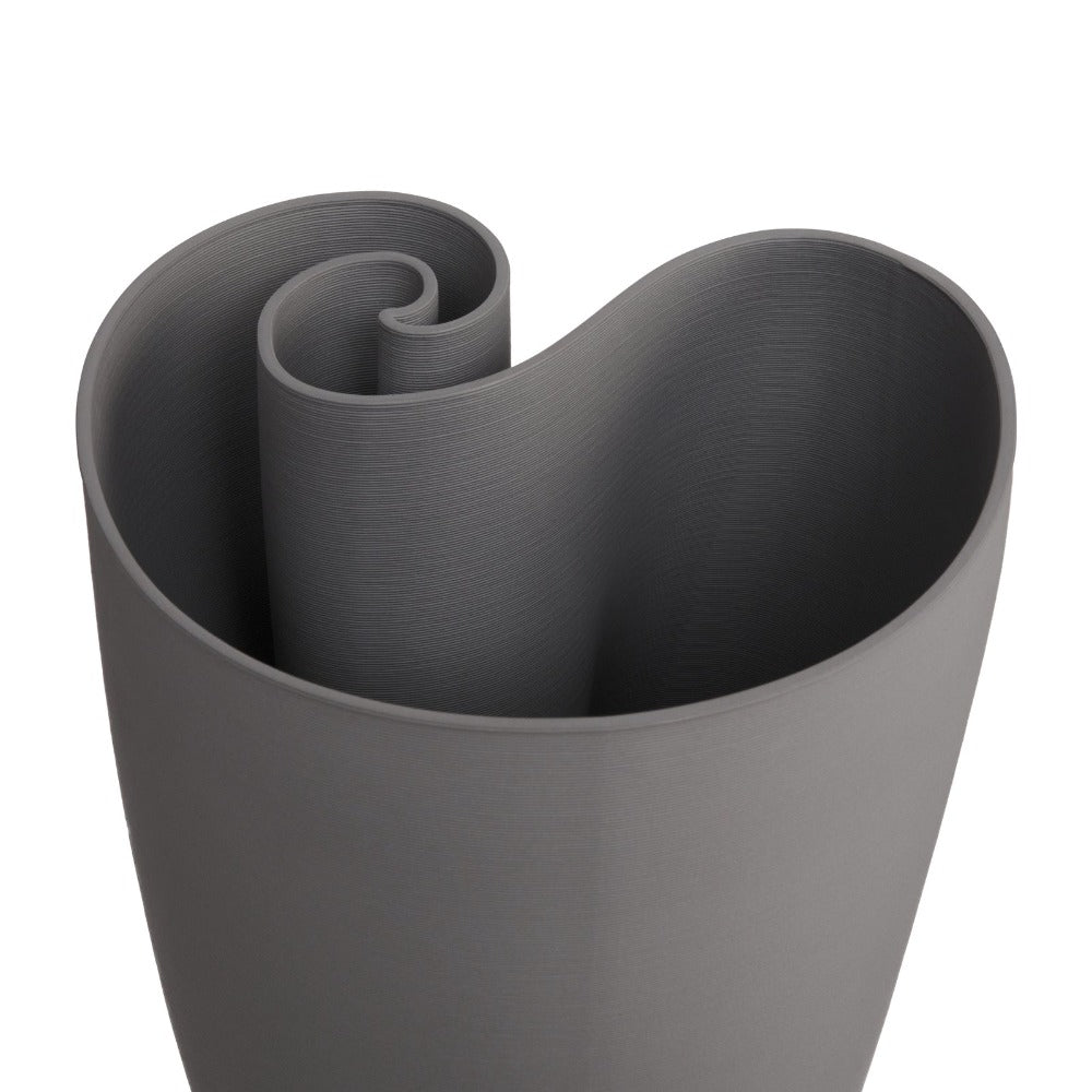 Contemporary Cocoon Ceramic Vase 34cms - Charcoal