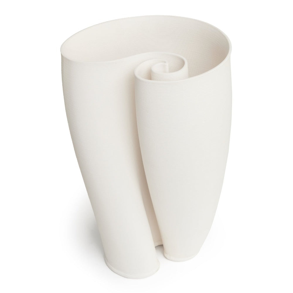 Contemporary Cocoon Ceramic Vase 34cms - White