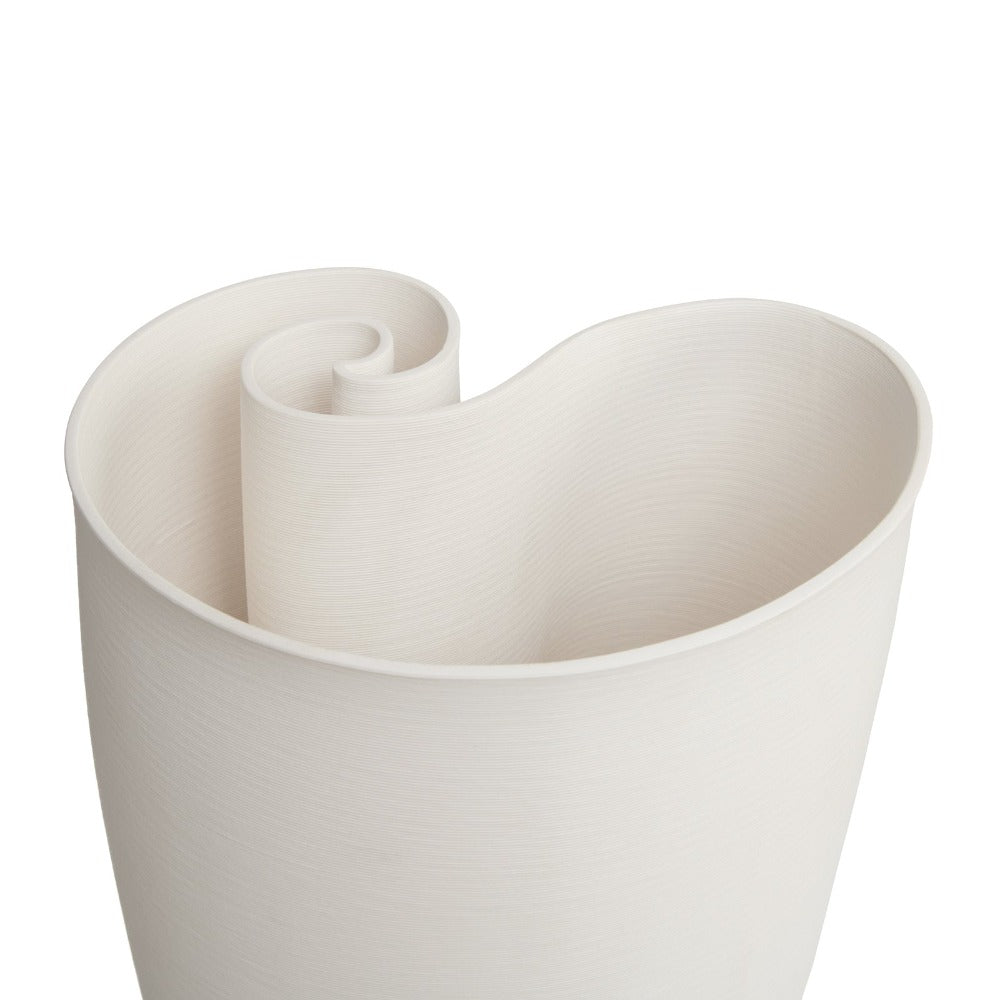 Contemporary Cocoon Ceramic Vase 34cms - White