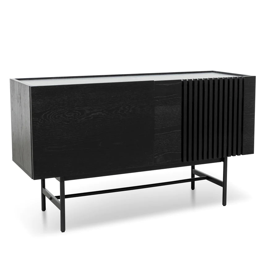 Contemporary Corner Side Table 120cms - Black