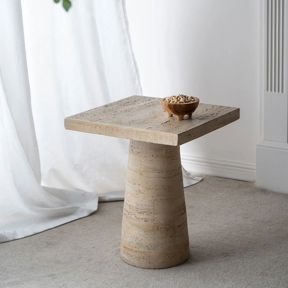 Contemporary Cubic Cement Side Table