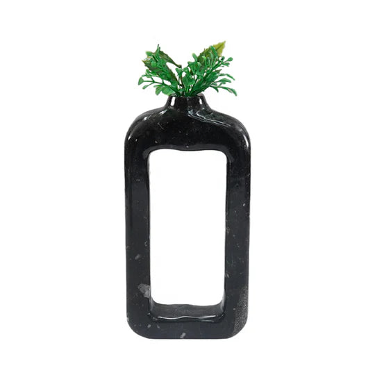 Contemporary Geometric Grace Rectangular Vase - Black