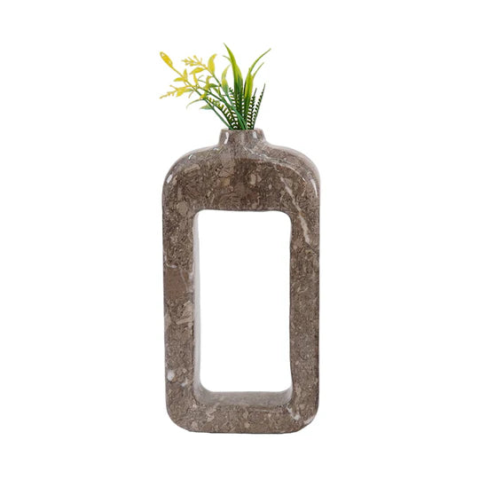 Contemporary Geometric Grace Rectangular Vase - Grey