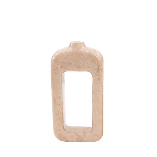 Contemporary Geometric Grace Rectangular Vase - Cream