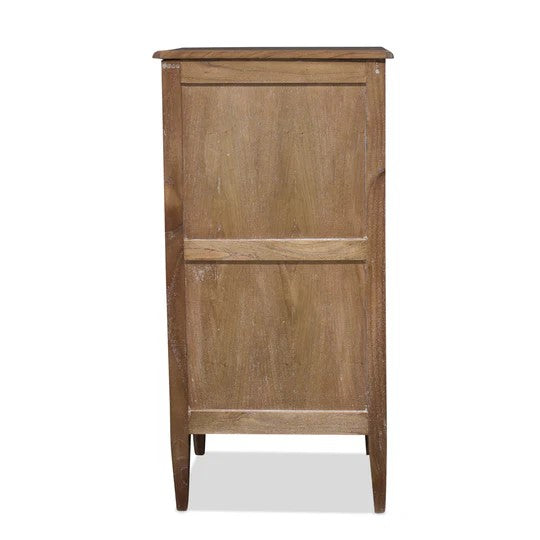 Contemporary Hamptons 5 Drawer Tallboy - Weathered Oak