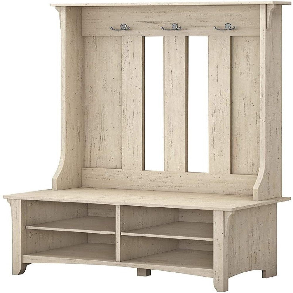 Contemporary Hutch Table Coat Rack in White