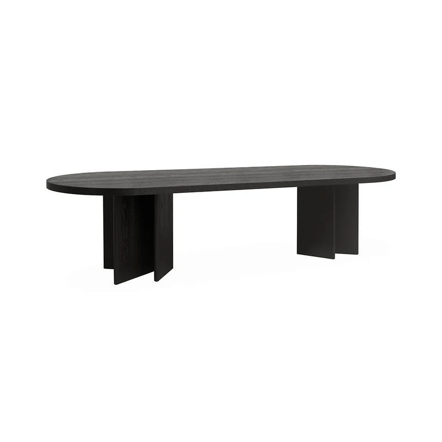 Contemporary Luxury Pill Shape Dining Table - Black - 300cms