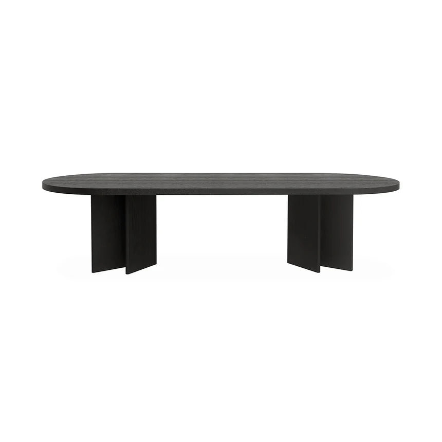 Contemporary Luxury Pill Shape Dining Table - Black - 300cms