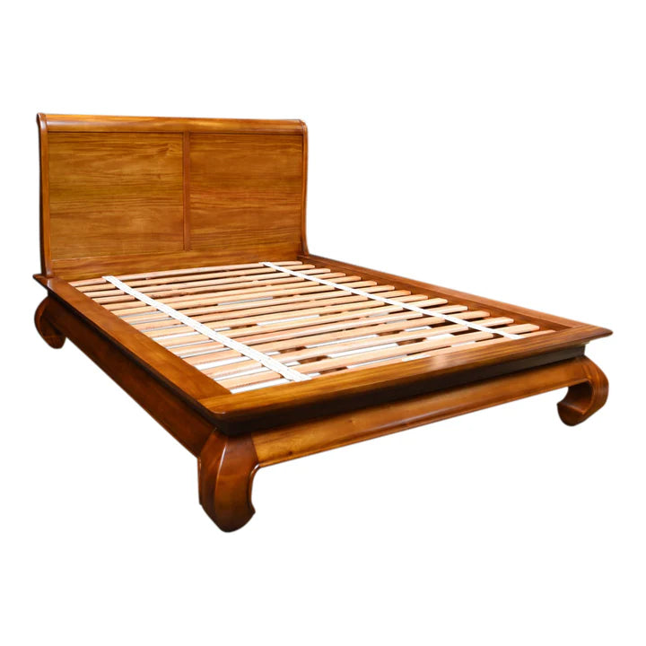 Contemporary Opium King Size Bed - Light Mahogany