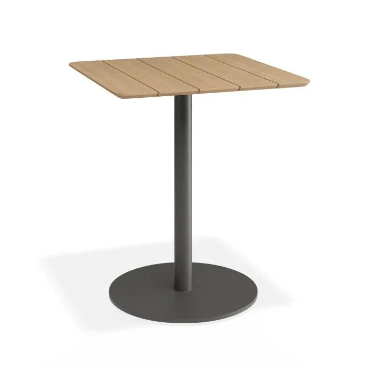 Contemporary Outdoor Bar Teak Table - Black - 65cms