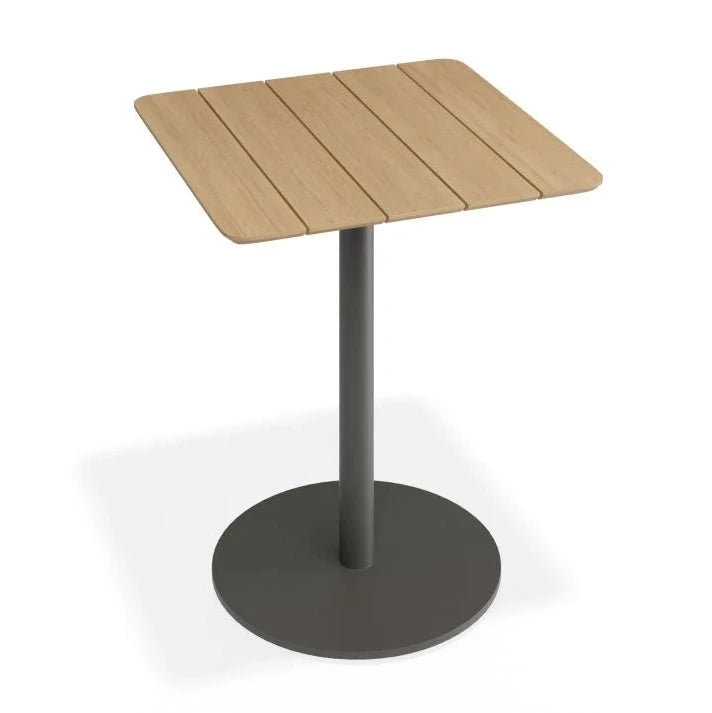 Contemporary Outdoor Bar Teak Table - Black - 65cms