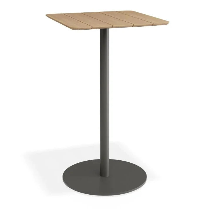 Contemporary Outdoors Roku High Bar Teak Table - Black - 65cms