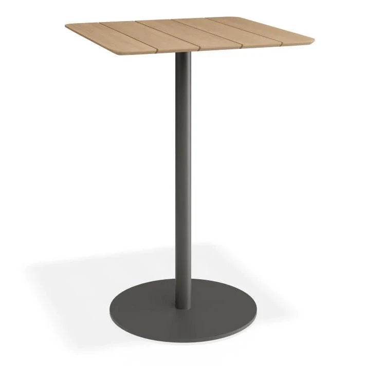 Contemporary Outdoors Roku High Bar Teak Table - Black - 75cms