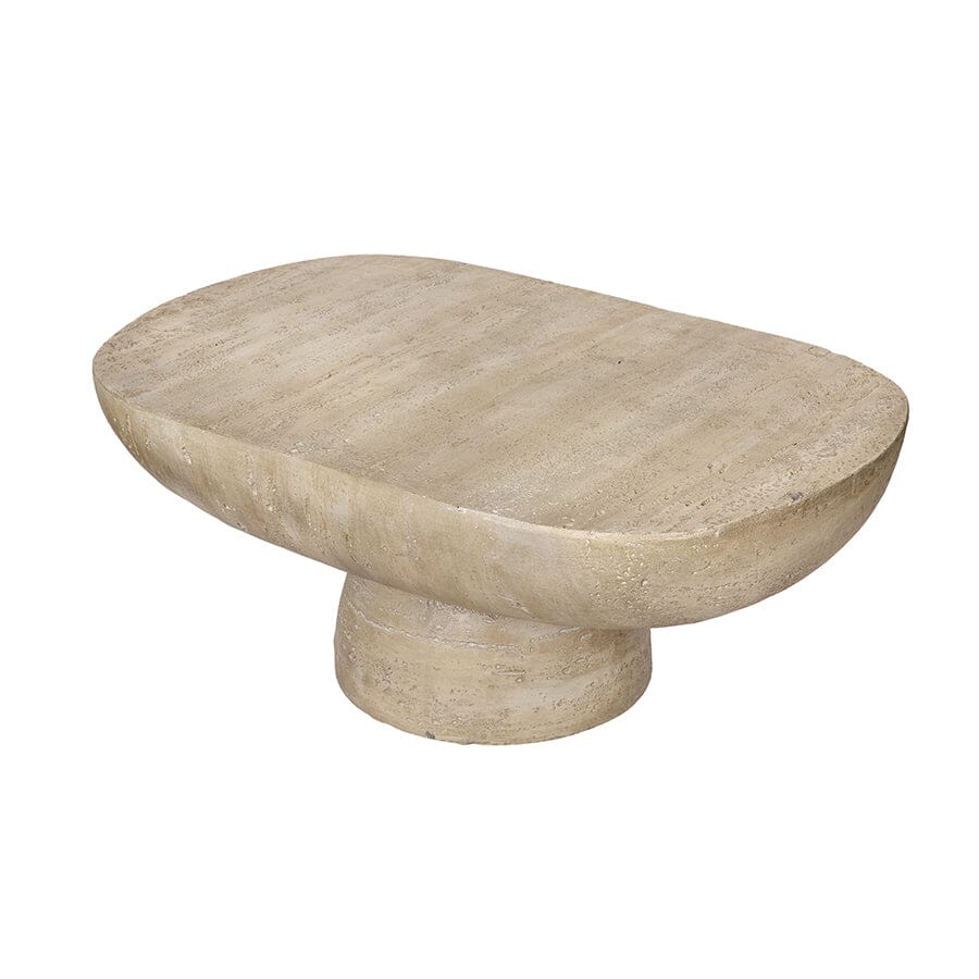 Contemporary Oval Cement Coffee Table