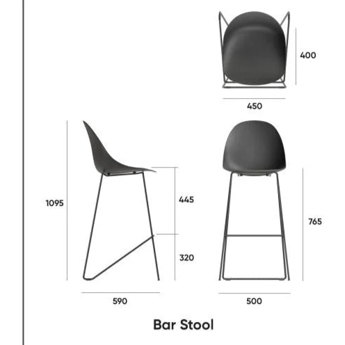 Contemporary Pebble Seat Stool with White Base - Olive Green - 75cms