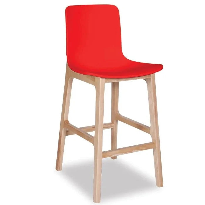 Contemporary Red Shell Wood Stool (Available in 2 Sizes)