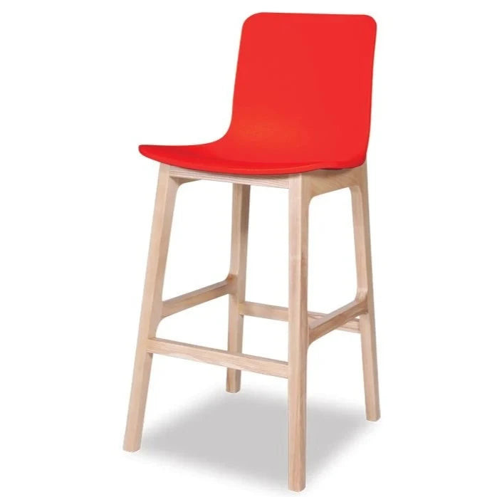 Contemporary Red Shell Wood Stool (Available in 2 Sizes)