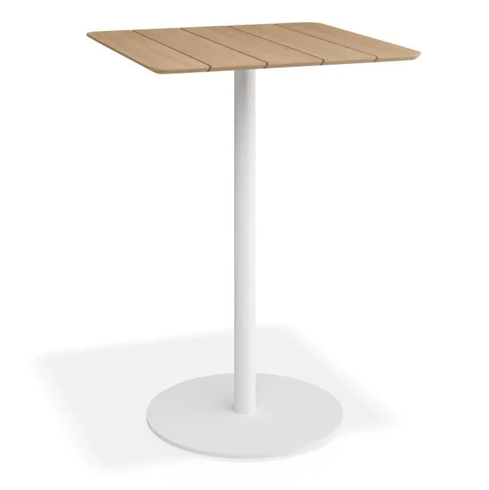 Contemporary Roku High Bar Teak Table - 75cms (Available in 2 Colors)