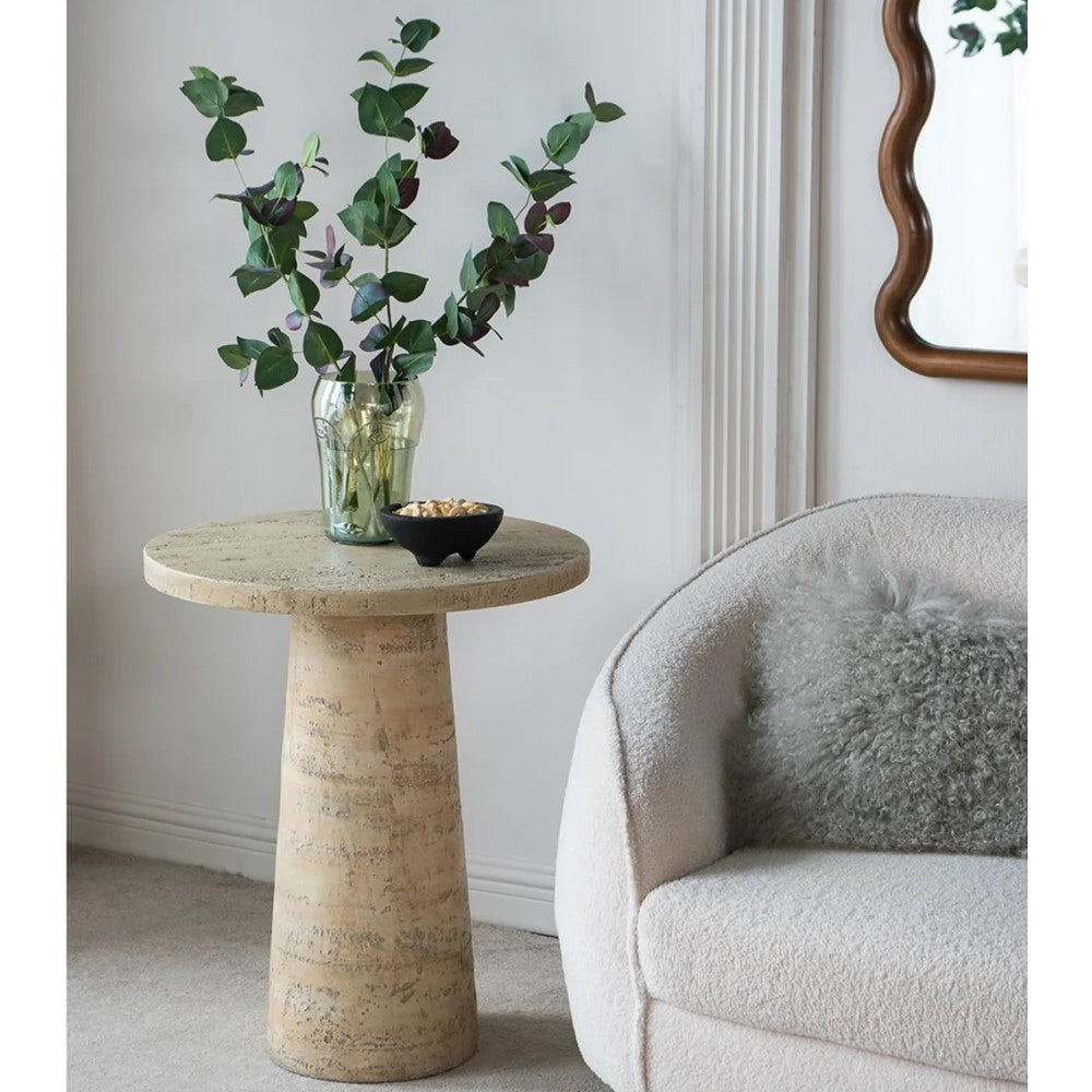 Contemporary Round Cement Side Table