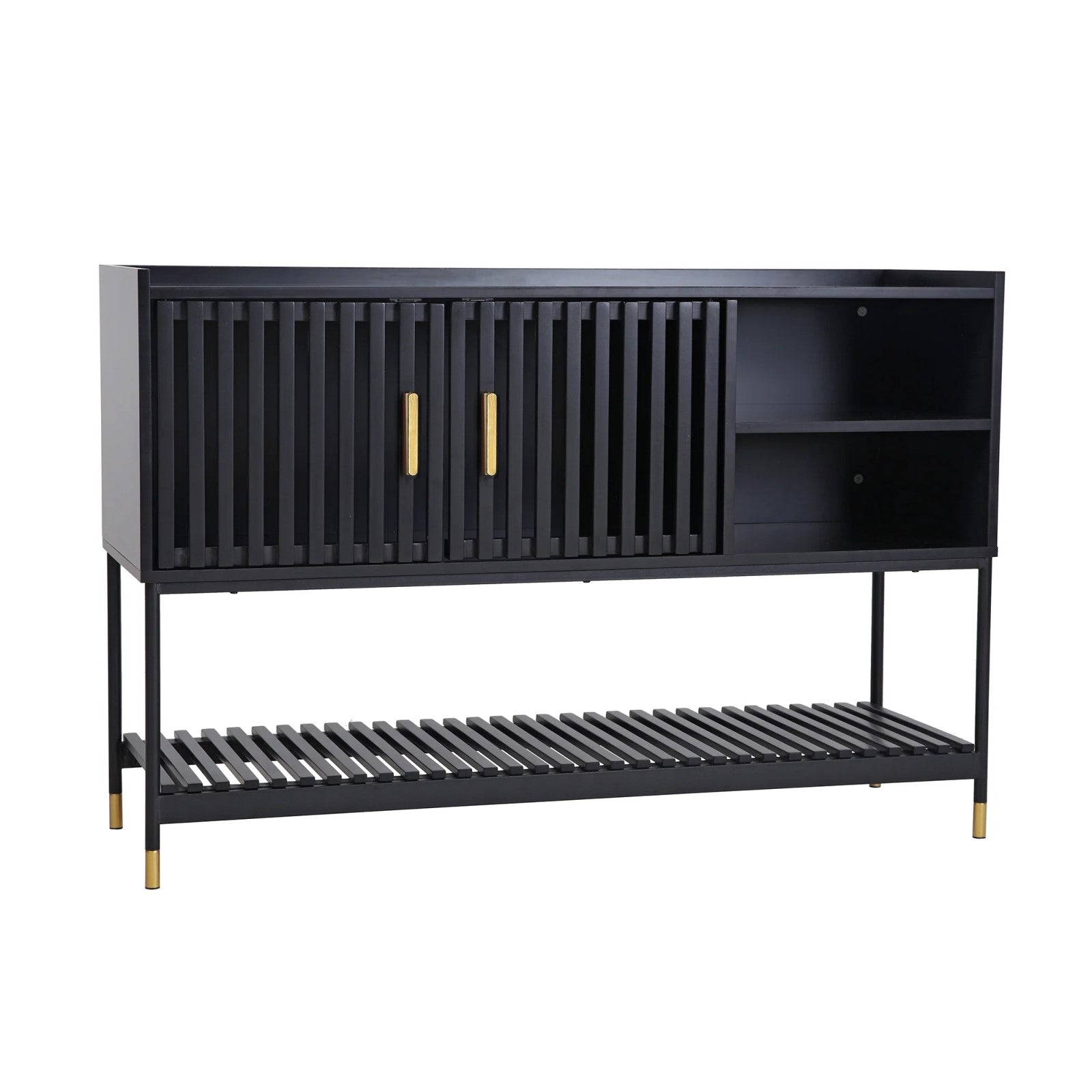 Matte Black Engineered Wooden Sideboard