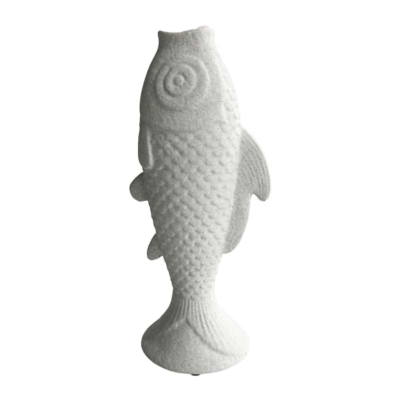 Contemporary White Fish Vase/Ornament - 24cms