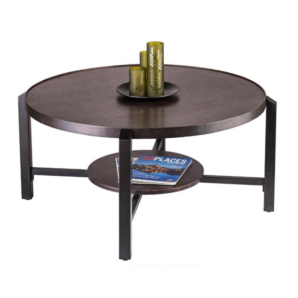 Copper Finish Wrought Iron Coffee Table