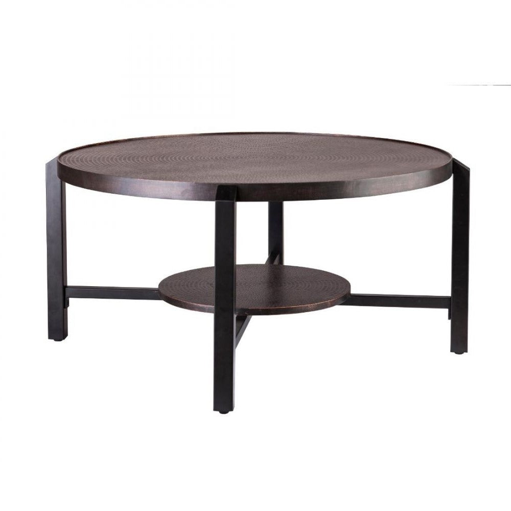 Copper Finish Wrought Iron Coffee Table