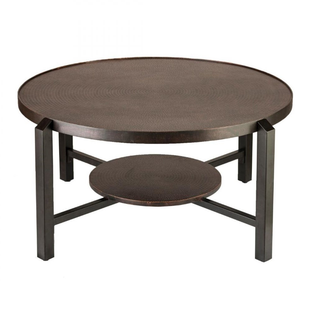 Copper Finish Wrought Iron Coffee Table