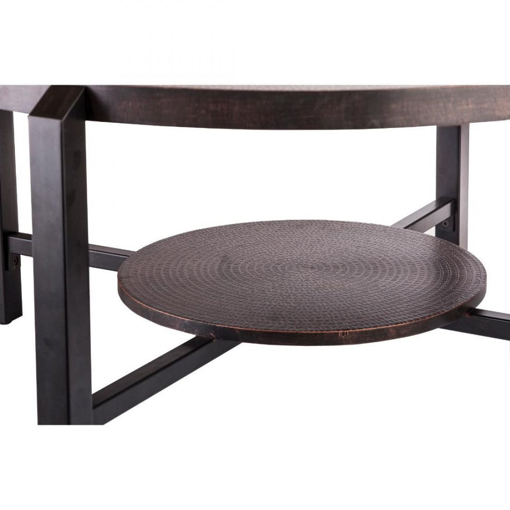 Copper Finish Wrought Iron Coffee Table