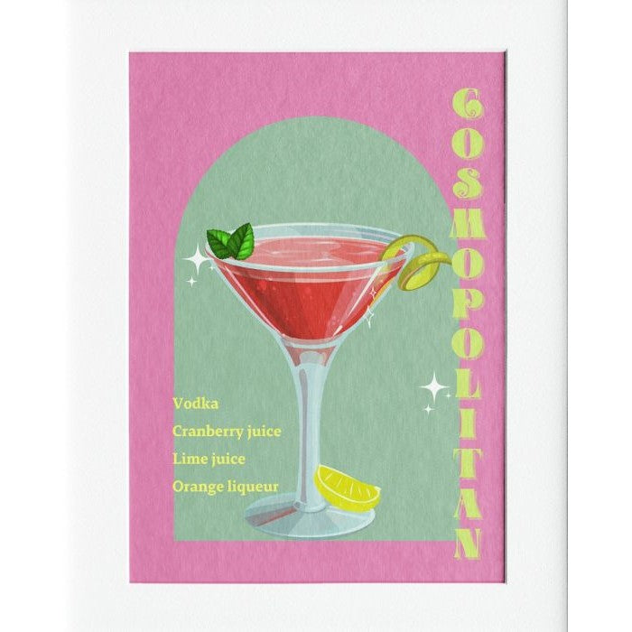 Cosmopolitan Pink Mounted Print Wall Decor - 40x50cms