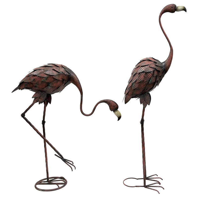 Country Charm Rust Flamingos - Set of 2