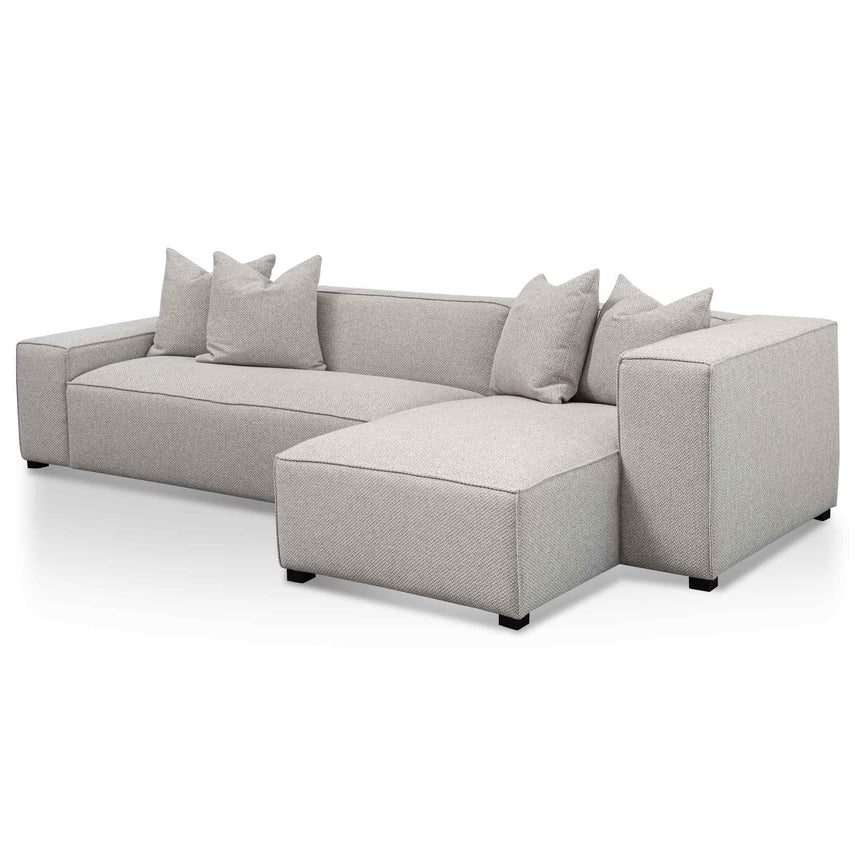 Cozy Atmosphere 3-Seater Right Chaise Fabric Sofa - Sterling Sand