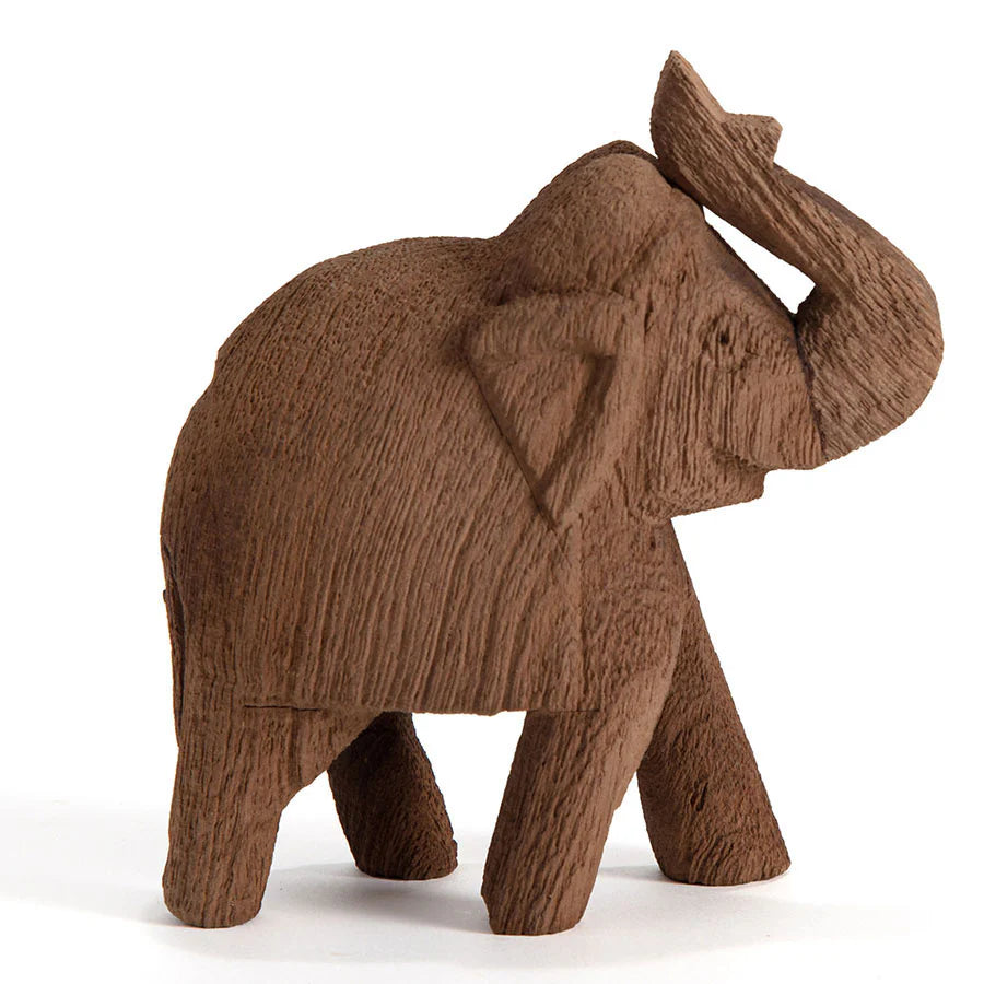 Cracked Finish Mango Wood Elephant - 10x4.5x12cms