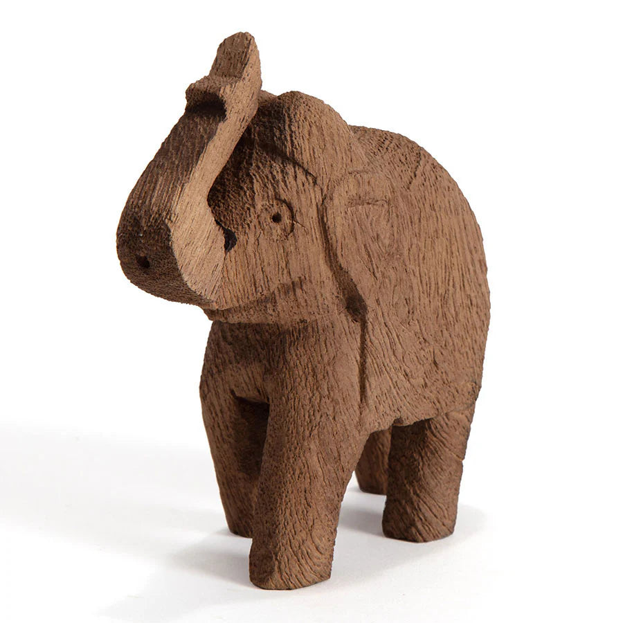 Cracked Finish Mango Wood Elephant - 10x4.5x12cms