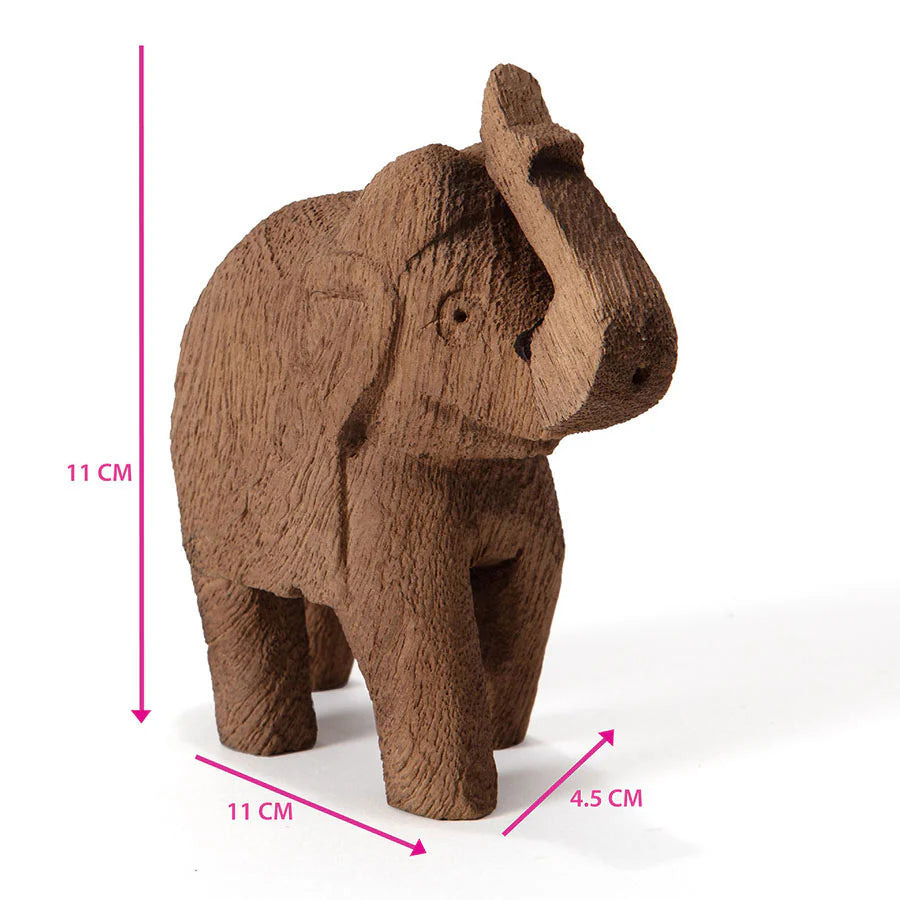 Cracked Finish Mango Wood Elephant - 10x4.5x12cms