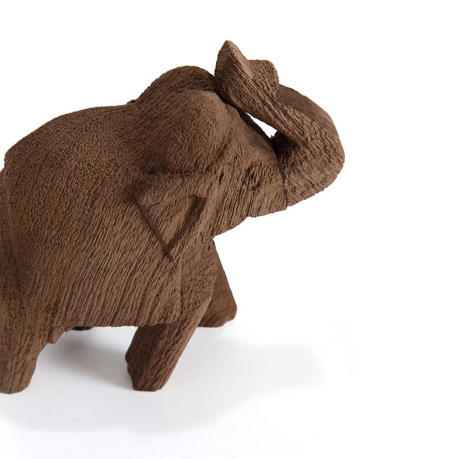 Cracked Finish Mango Wood Elephant - 10x4.5x12cms