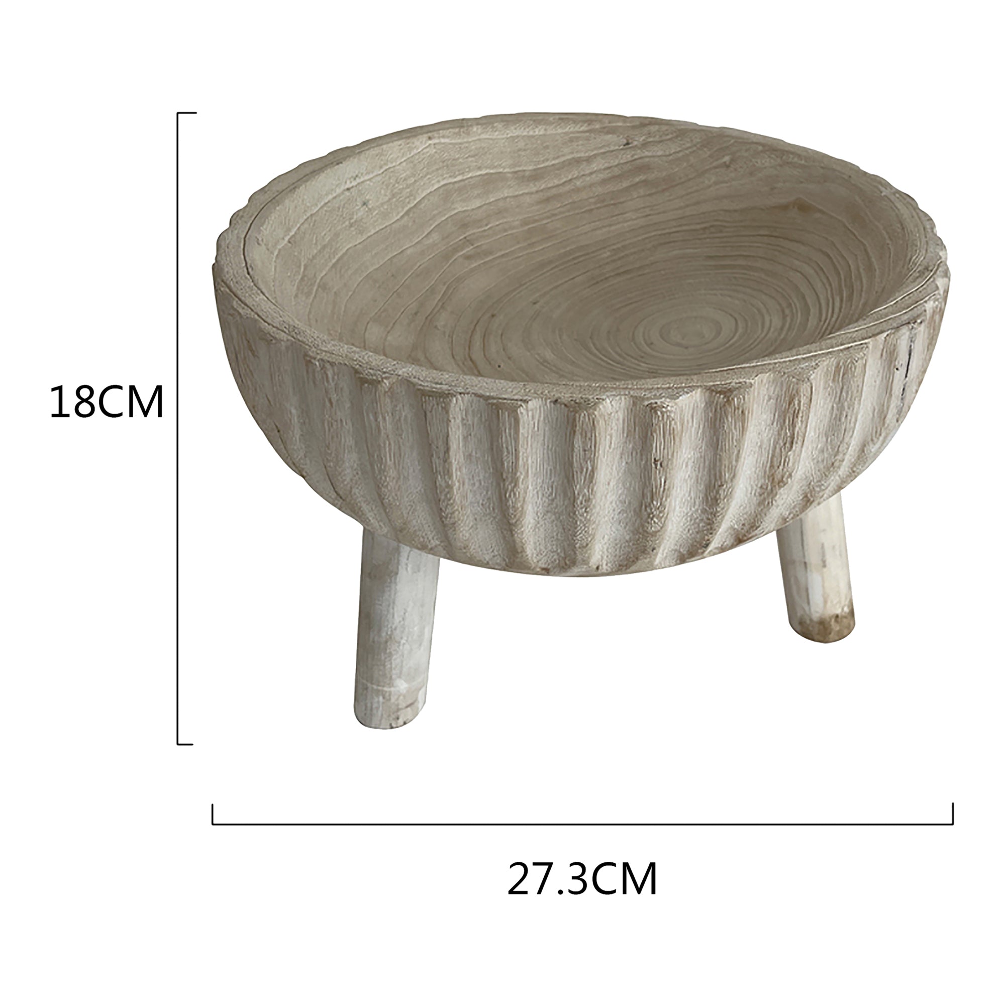 Crafted 3-Legged Decorative Bowl - 27x27x18cms