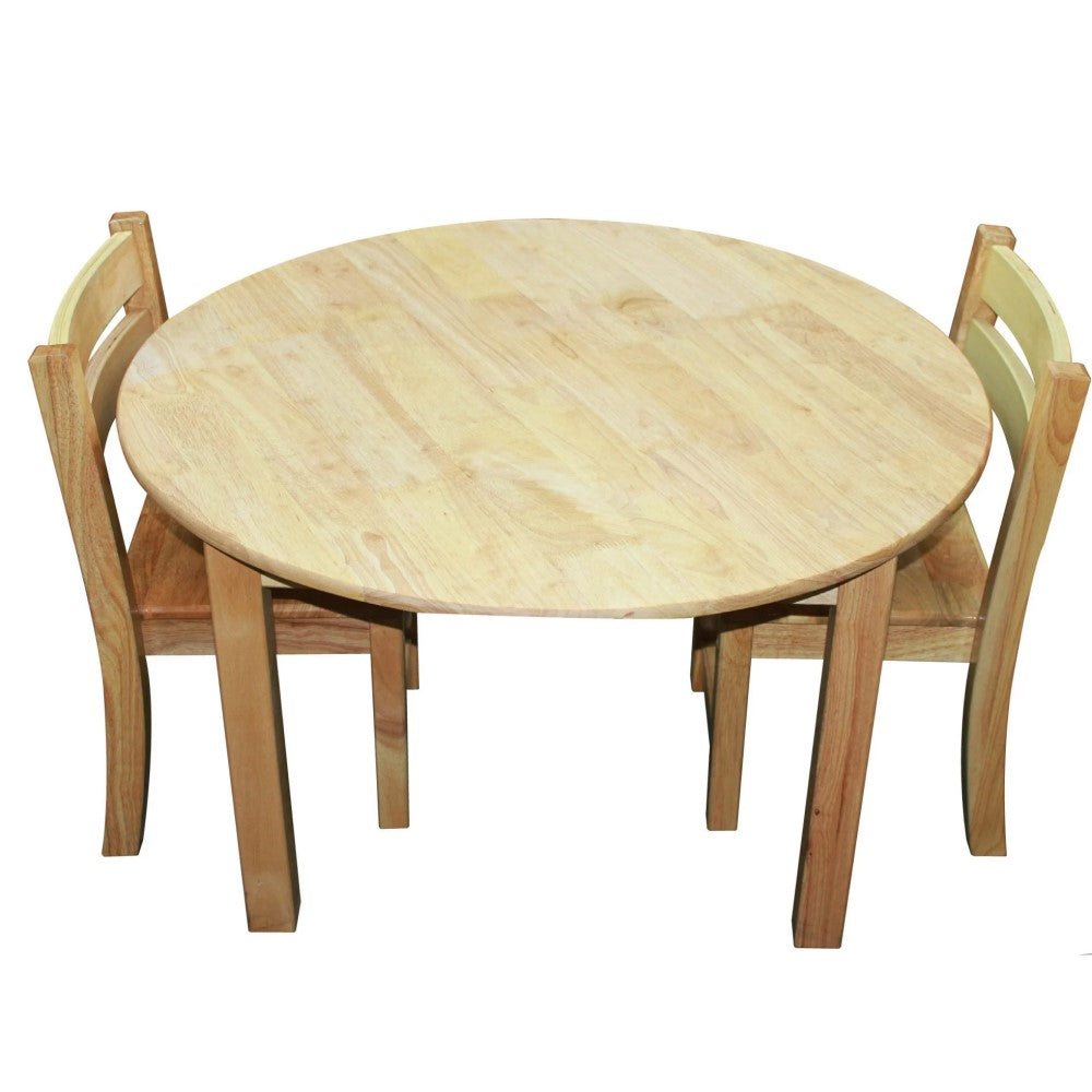 Crafted Large Round Table with 2 Stacking Chairs