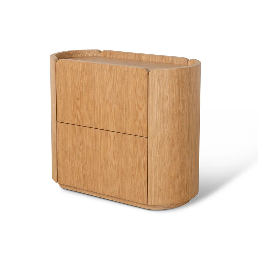 Crafted Simplicity Natural Oak Bedside Table - 60cms