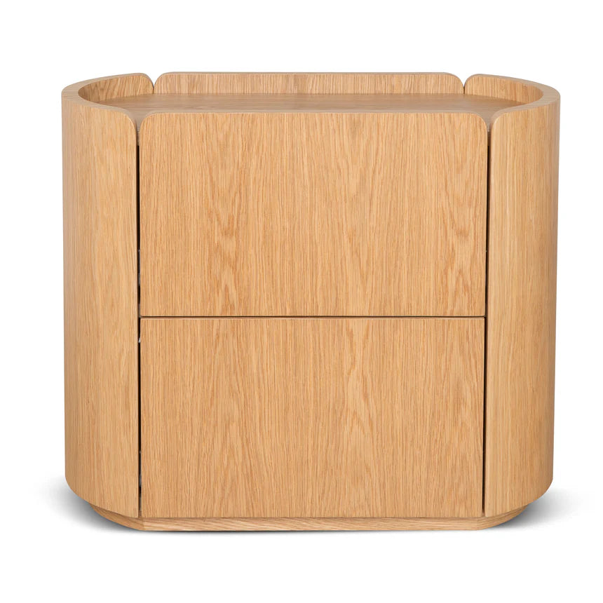 Crafted Simplicity Natural Oak Bedside Table - 60cms