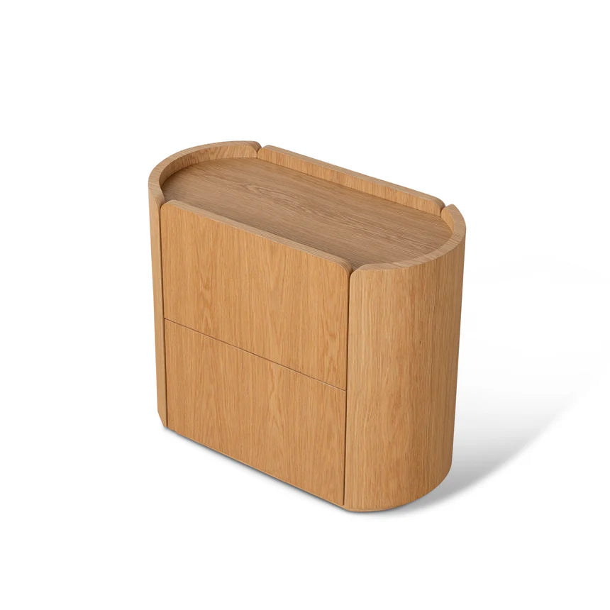 Crafted Simplicity Natural Oak Bedside Table - 60cms