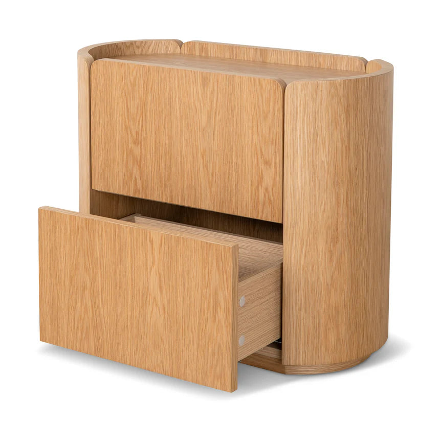 Crafted Simplicity Natural Oak Bedside Table - 60cms