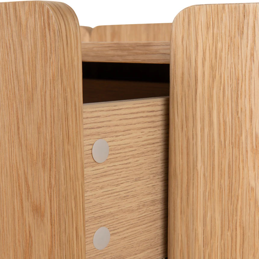 Crafted Simplicity Natural Oak Bedside Table - 60cms