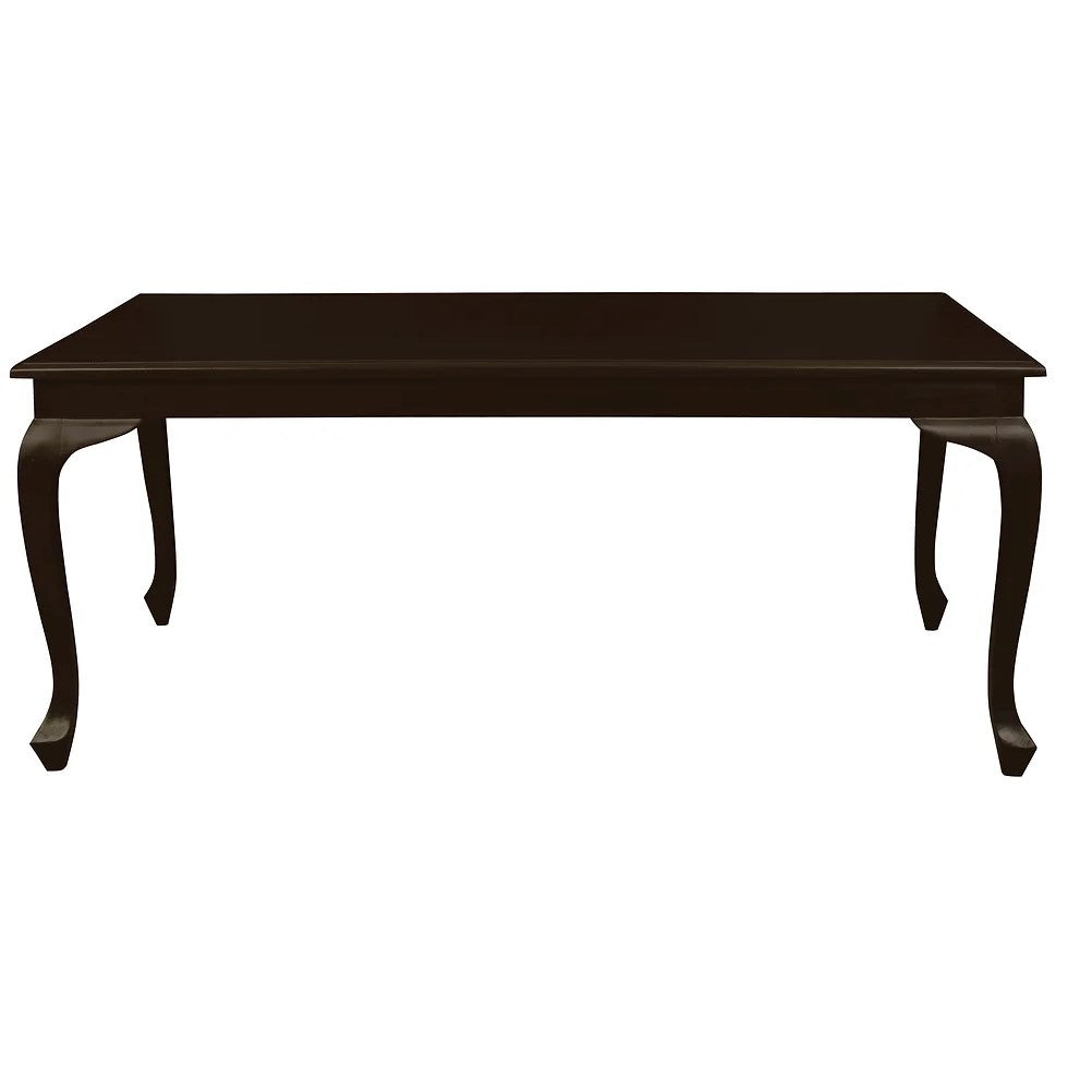 Crafted Solid Wood Dining Table 180 x 90cms - Dark Brown