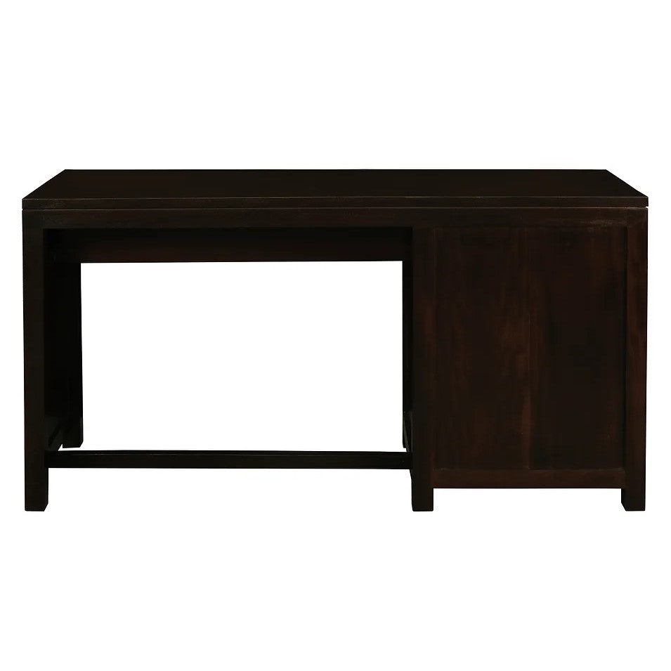 Crafted Wooden 3 Drawer Desk - Dark Brown