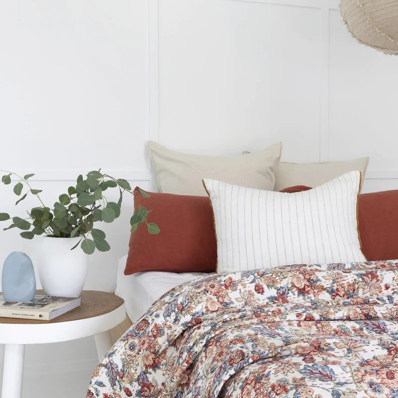 Cranberry Bloom Inspired Cotton Bedspread